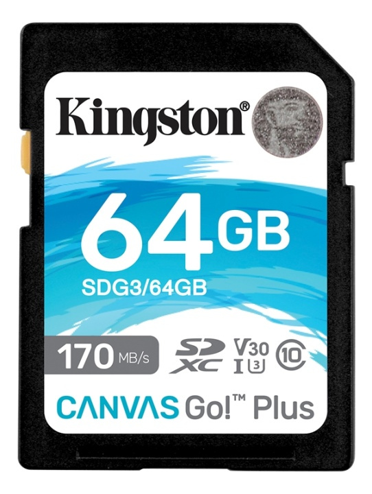 Kingston 64GB SDXC Canvas Go Plus 170R C10 UHS-I U3 V30 in de groep HOME ELECTRONICS / Opslagmedia / Geheugenkaarten / SD/SDHC/SDXC bij TP E-commerce Nordic AB (38-93410)