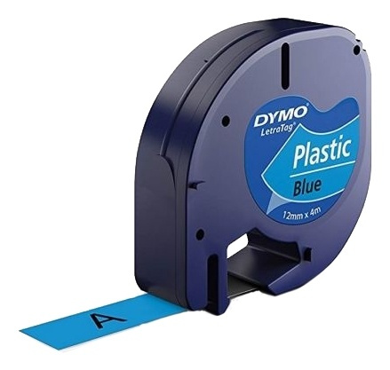 DYMO LetraTAG plasttejp, blå, 12mm, 4m (91225) in de groep COMPUTERS & RANDAPPARATUUR / Printers & Accessoires / Printers / Label machines & Accessoires / Tape bij TP E-commerce Nordic AB (38-93517)