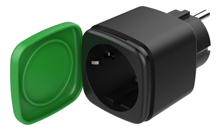 DELTACO Slimme schakelaar voor thuis, energiemeter, WiFi, zwart/groen in de groep HUISHOUDEN & TUIN / Smart home / Energie meter bij TP E-commerce Nordic AB (38-93559)