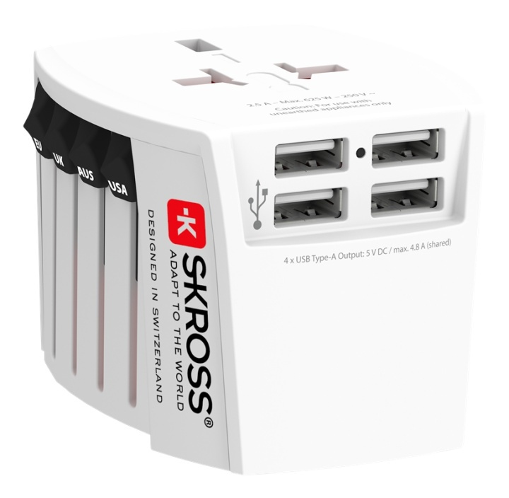 SKROSS MUV USB geschikt voor niet-geaarde apparaten (2-polig) in de groep HUISHOUDEN & TUIN / Elektriciteit & Verlichting / Reisadapters bij TP E-commerce Nordic AB (38-93566)