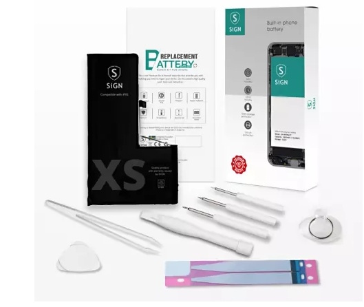Sign Complete batterijvervangingsset - iPhone Xs in de groep SMARTPHONE & TABLETS / Overige accessoires / Batterijen voor mobiele telefoons bij TP E-commerce Nordic AB (38-93576)