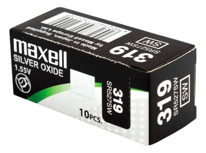 Maxell knappcellsbatteri, Silver-oxid, SR527SW (319), 1,55V, 10-pack in de groep HOME ELECTRONICS / Batterijen & Opladers / Batterijen / Knoopcel bij TP E-commerce Nordic AB (38-93580)