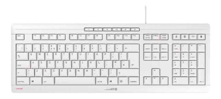 Cherry Stream keyboard, Nordisk layout, White in de groep COMPUTERS & RANDAPPARATUUR / Muizen en toetsenborden / Toetsenborden / Met kabel bij TP E-commerce Nordic AB (38-93594)