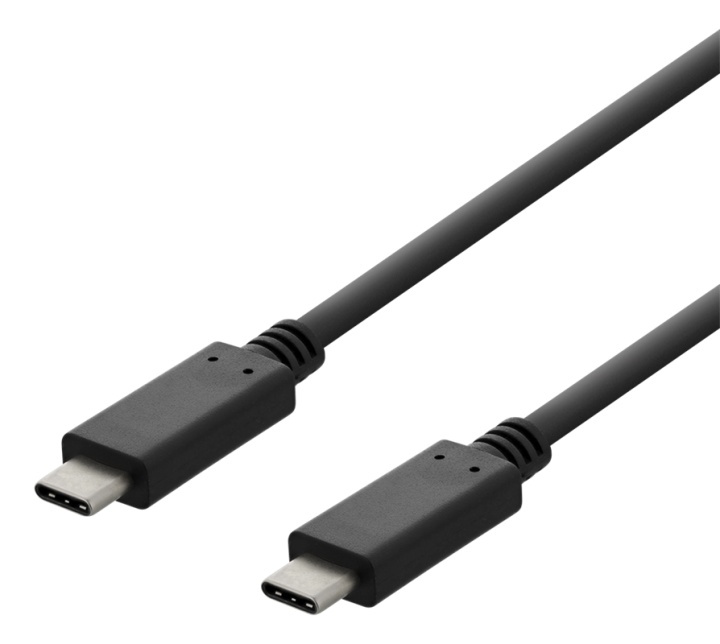 DELTACO USB 2.0 USB-C - USB-C charging cable, 3A, 1m, black in de groep COMPUTERS & RANDAPPARATUUR / Computerkabels / USB / USB-C bij TP E-commerce Nordic AB (38-93654)