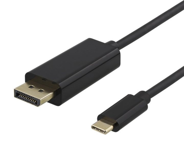 DELTACO USB-C till DisplayPort-kabel, 1m, 4K@60Hz, svart in de groep COMPUTERS & RANDAPPARATUUR / Computerkabels / USB / USB-C bij TP E-commerce Nordic AB (38-93661)