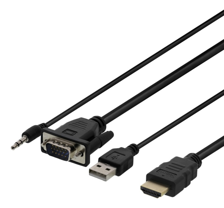 DELTACO VGA & Audio - HDMI cable, USB powered, 2m, blackDELTACO VGA & in de groep COMPUTERS & RANDAPPARATUUR / Computerkabels / VGA / Kabels bij TP E-commerce Nordic AB (38-93676)