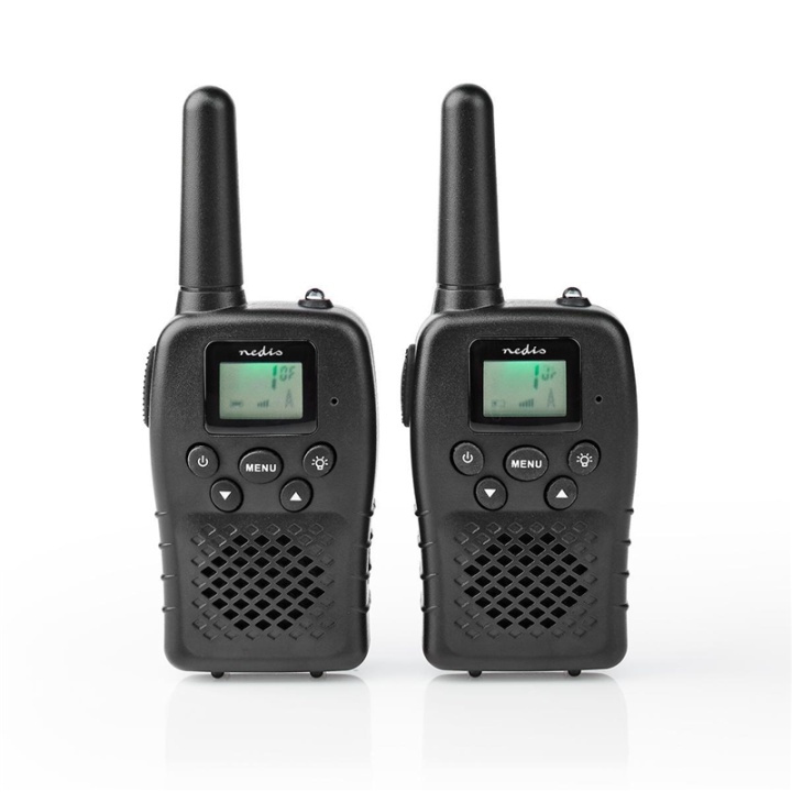 Nedis Walkie talkie Set | 2 Handsets | Tot 10 km | Frequentiekanalen: 8 | PTT / VOX | tot 3 uur | Zwart in de groep SPORT, VRIJE TIJD & HOBBY / Buitenrecreatie / Walkietalkies bij TP E-commerce Nordic AB (38-93741)