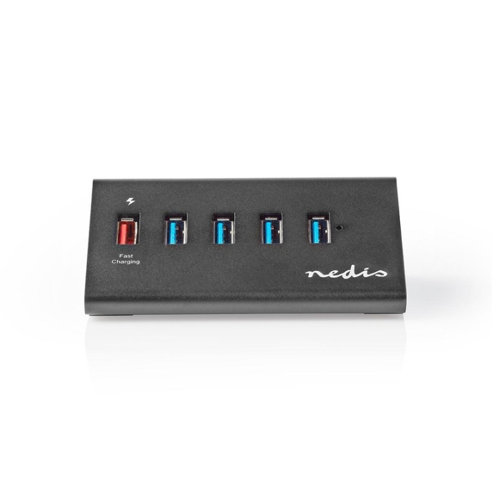 Nedis USB-Hub | USB Micro-B Female | USB-A Female | 5-Poorts poort(en) | QC3.0 / USB 3.2 Gen 1 | Netvoeding / USB Gevoed | 5 Gbps | 5x USB in de groep COMPUTERS & RANDAPPARATUUR / Computeraccessoires / USB-hubs bij TP E-commerce Nordic AB (38-93812)