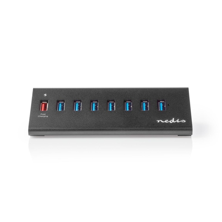 Nedis USB-Hub | USB Micro-B Female | USB-A Female | 8-Poorts poort(en) | QC3.0 / USB 3.2 Gen 1 | Netvoeding / USB Gevoed | 5 Gbps | 8x USB in de groep COMPUTERS & RANDAPPARATUUR / Computeraccessoires / USB-hubs bij TP E-commerce Nordic AB (38-93813)