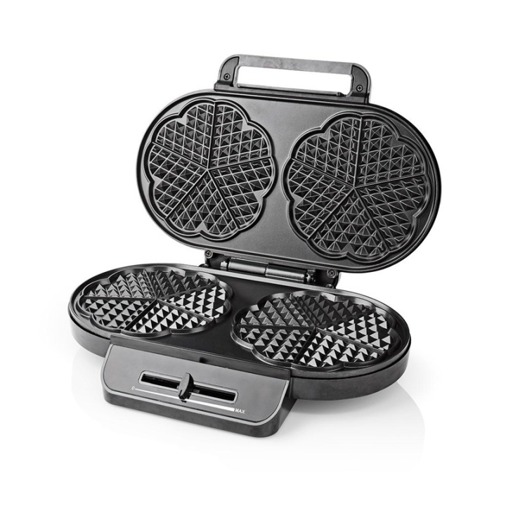 Nedis Wafelijzer | 2 x 5 Heart shaped waffles | 12 cm | 1200 W | Automatische temperatuurregeling | Kunststof / Metaal in de groep HUISHOUDEN & TUIN / Huishoudelijke apparaten / Wafelijzers bij TP E-commerce Nordic AB (38-93966)