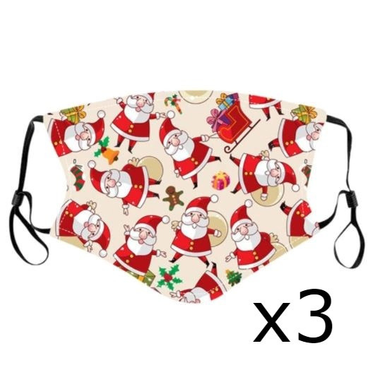 Mondbeschermer met kerstmotief (Sinterklaas), 3-pack in de groep BEAUTY & HEALTH / Gezondheidszorg / Gezichtmaskers bij TP E-commerce Nordic AB (38-94219-PKT)