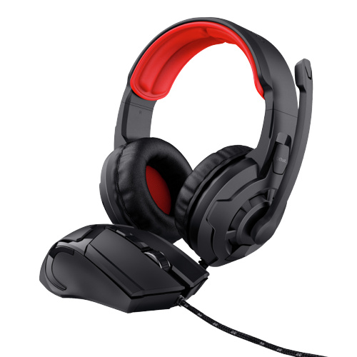 Trust GXT 785 RAVIUS 2-i-1 Gamingset med Headset och Mus in de groep COMPUTERS & RANDAPPARATUUR / GAMING / Koptelefoon bij TP E-commerce Nordic AB (38-94401)