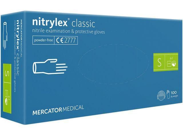 Mercator Nitrylex Classic, Blauw 100 st., maat S in de groep BEAUTY & HEALTH / Gezondheidszorg / handdesinfectie bij TP E-commerce Nordic AB (38-94467)