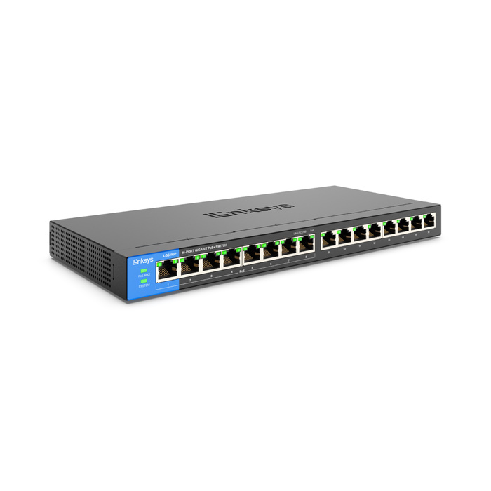 Linksys LGS116P 16-portars Nätverksswitch Gigabit Preowned Grade B in de groep COMPUTERS & RANDAPPARATUUR / Netwerk / Schakelaars bij TP E-commerce Nordic AB (38-94490D)
