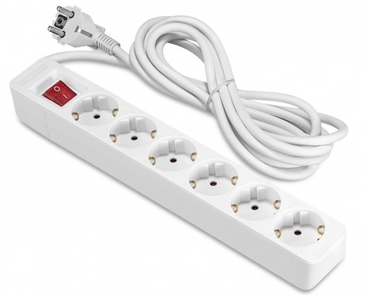 Verlengsnoer 6-voudig geaard stopcontact met schakelaar in de groep HUISHOUDEN & TUIN / Elektriciteit & Verlichting / Stekkerblokken bij TP E-commerce Nordic AB (38-94617)