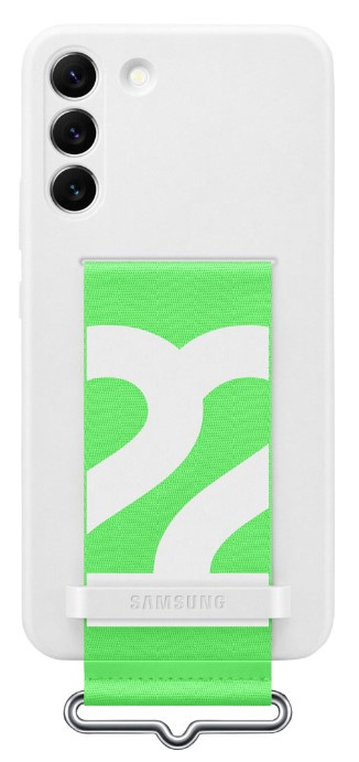 Samsung S22+ Sil Cover w/Strap Wit in de groep SMARTPHONE & TABLETS / Mobielbescherming / Samsung bij TP E-commerce Nordic AB (38-94669)