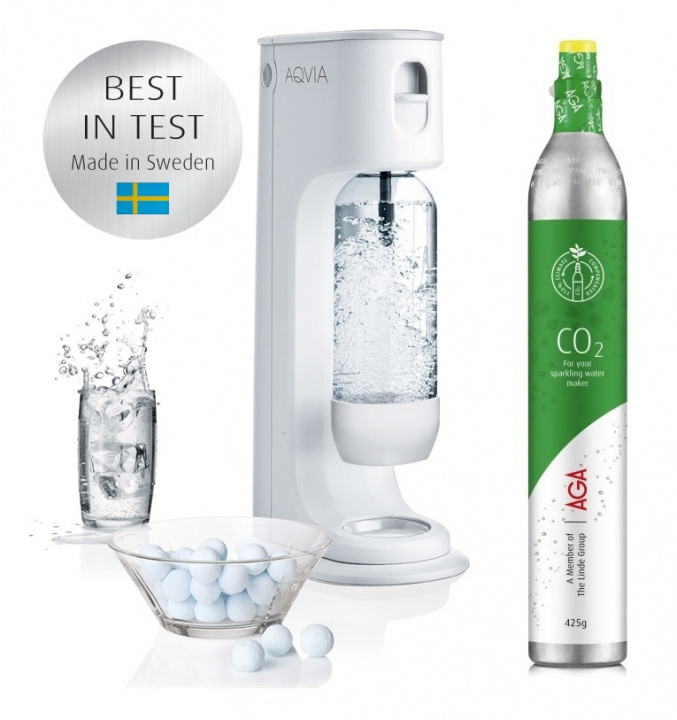 AGA Aqvia Balance (Sneeuwwit) incl. AGA Biogon C Koolzuurpatroon 425g, Groen in de groep HUISHOUDEN & TUIN / Huishoudelijke apparaten / Water & Sap / Carbonatatiemachines / Carbonatatiemachines bij TP E-commerce Nordic AB (38-94722)