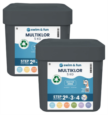 Swim & Fun MultiKlor Maxi Tab 200 g, 2 x 5 kg in de groep HUISHOUDEN & TUIN / Tuinproducten / Zwembad & Accessoires / Zwembadchemicaliën bij TP E-commerce Nordic AB (38-94961)