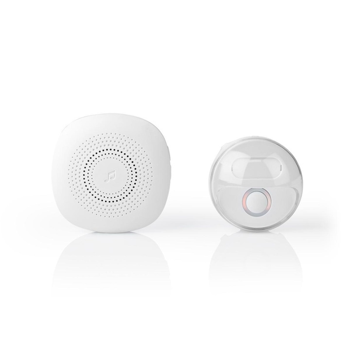 Nedis Draadloze Deurbelset | Netvoeding | 220 - 240 V AC 50 Hz | 1x CR2032 | Volume: 80 dB | Signaalbereik: 300 m | IP44 | Instelbaar volume | 36 Melodiën | 1 Ontvanger | Wit in de groep HUISHOUDEN & TUIN / Alarm & Beveiliging / Deurbellen bij TP E-commerce Nordic AB (38-95203)