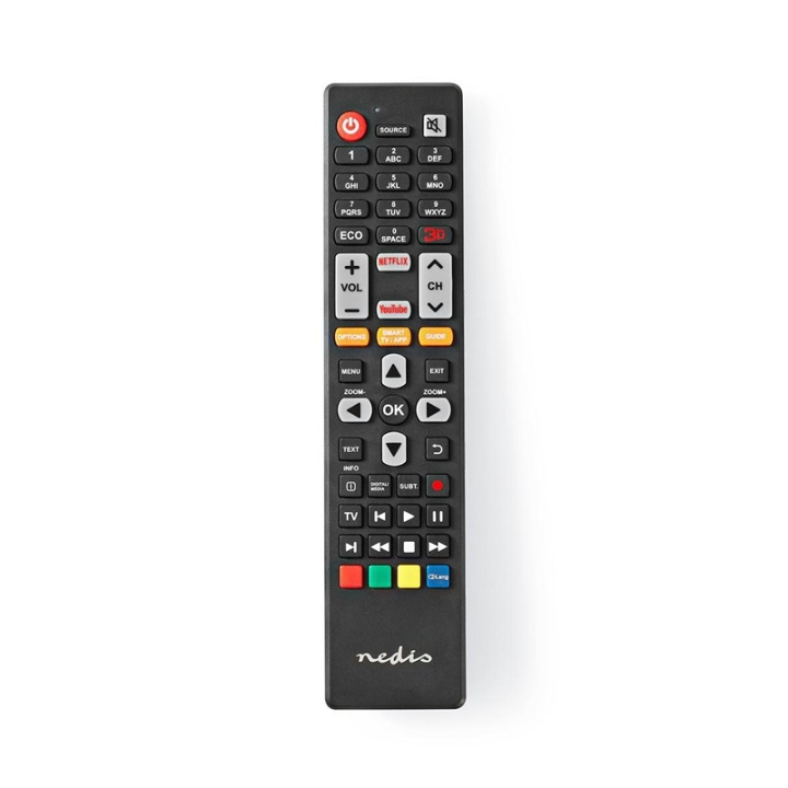 Nedis Vervangende Afstandsbediening | Geschikt voor: TCL/Thomson | Vast | 1 Apparaat | Amazon Prime / Netflix Knop / Youtube Knop | Infrarood | Zwart in de groep HOME ELECTRONICS / Audio & Beeld / TV & Accessoires / Afstandsbedieningen bij TP E-commerce Nordic AB (38-95246)