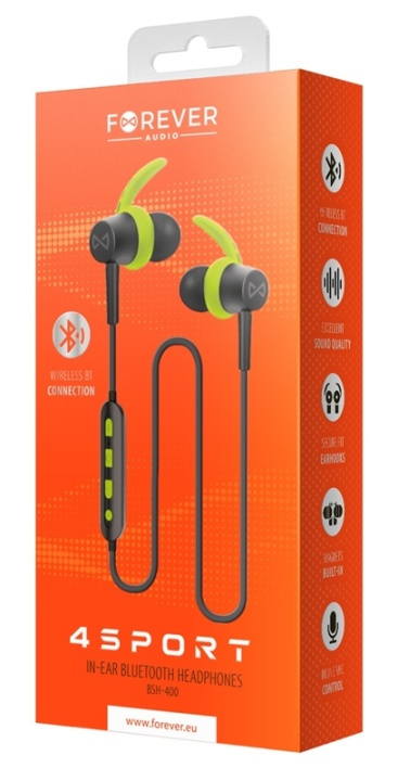 Forever 4Sport (BSH-400) - Draadloze in-ear sporthoofdtelefoon, groen in de groep HOME ELECTRONICS / Audio & Beeld / Koptelefoon & Accessoires / Koptelefoon bij TP E-commerce Nordic AB (38-95620)