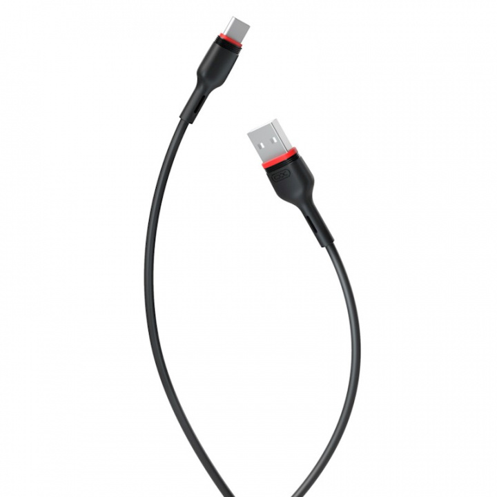 Xo USB - USB-C-kabel, 1,0 m, 2,4 A, zwart in de groep COMPUTERS & RANDAPPARATUUR / Computerkabels / USB / USB-C bij TP E-commerce Nordic AB (38-95919)