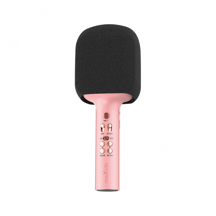 MaxLife MXBM-600 - Karaoke-Mikrofon med inbyggd högtalare, Rosa in de groep HOME ELECTRONICS / Audio & Beeld / Handmicrofoons bij TP E-commerce Nordic AB (38-95929)