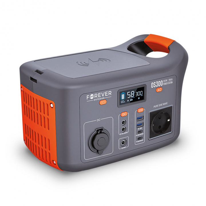 Forever Outdoor Portable Power-Station OS300 300W (307Wh) 320W, PD60W, LiFePO4 in de groep SPORT, VRIJE TIJD & HOBBY / Buitenrecreatie / Solar cell charging bij TP E-commerce Nordic AB (38-95934)