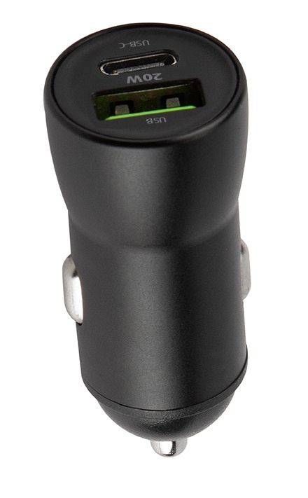 Maxlife MXCC-04 PD QC car charger 1x USB-C 1x USB 20W black in de groep SMARTPHONE & TABLETS / Opladers & Kabels / Autoladers / Autoladers Type-C bij TP E-commerce Nordic AB (38-96939)