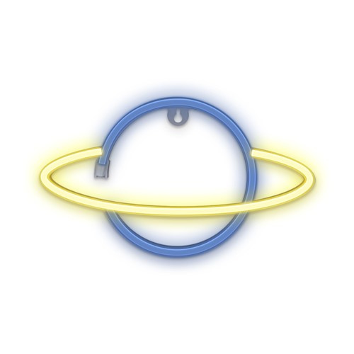 Forever Light Neon LED Licht Saturn Batterij + USB FLNE11, Geel/Blauw in de groep HOME ELECTRONICS / Verlichting / Wandlampen bij TP E-commerce Nordic AB (38-97007)