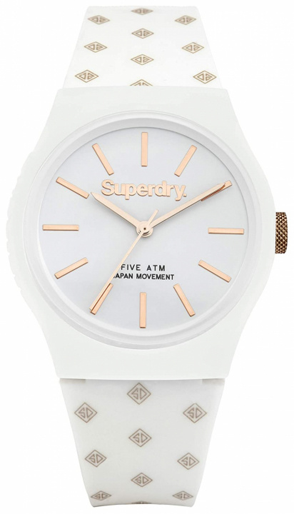 Superdry SDSYG166WRG - Horloge 38 mm met 5 bar waterdichtheid, Wit/Goud in de groep SPORT, VRIJE TIJD & HOBBY / Accessoires / Klokken bij TP E-commerce Nordic AB (38-97033)