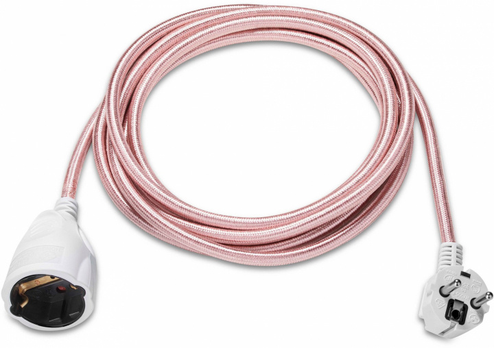 Limited Label Textiel geaarde verlengkabel, 3 meter, Roze/Kleurig in de groep HUISHOUDEN & TUIN / Elektriciteit & Verlichting / Verlengkabels bij TP E-commerce Nordic AB (38-97176)