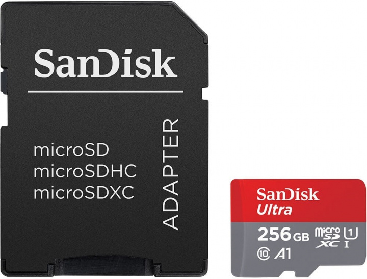 SanDisk Ultra Minneskort microSDXC, 256GB in de groep HOME ELECTRONICS / Opslagmedia / Geheugenkaarten / MicroSD/HC/XC bij TP E-commerce Nordic AB (38-97325)