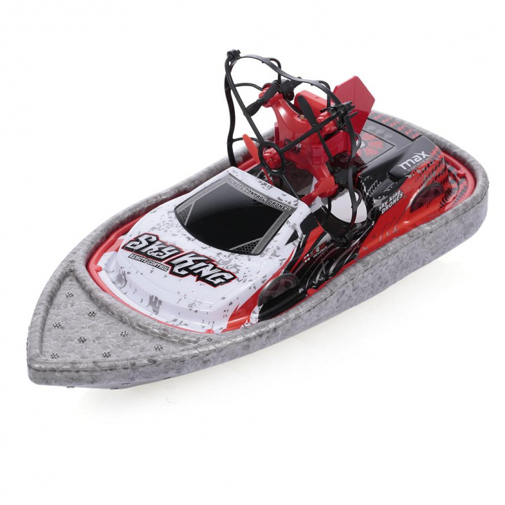 3-in-1 drone, boot, auto 2,4 G 4-assen, rood/grijs in de groep SPEELGOED, KINDER- & BABYPRODUCTEN / Op afstand bestuurbaar / Afstand bestuurbare auto\'s bij TP E-commerce Nordic AB (38-97374)