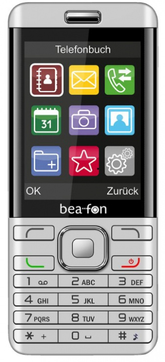 Beafon C350, 2G, Enkel mobiltelefon med färgskärm, Silver in de groep SMARTPHONE & TABLETS / Mobiele telefoons & smartphones bij TP E-commerce Nordic AB (38-97481)