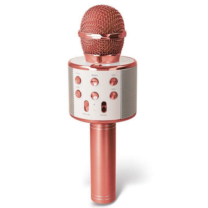 Forever BMS-300 Lite - BT Karaoke Microfoon met Luidspreker, Roségoud in de groep HOME ELECTRONICS / Audio & Beeld / Handmicrofoons bij TP E-commerce Nordic AB (38-97632)