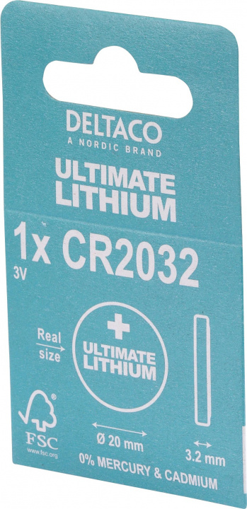 Ultimate Lithium CR2032-knappcellsbatteri, 3V, 1-pack in de groep HOME ELECTRONICS / Batterijen & Opladers / Batterijen / Knoopcel bij TP E-commerce Nordic AB (38-97659)
