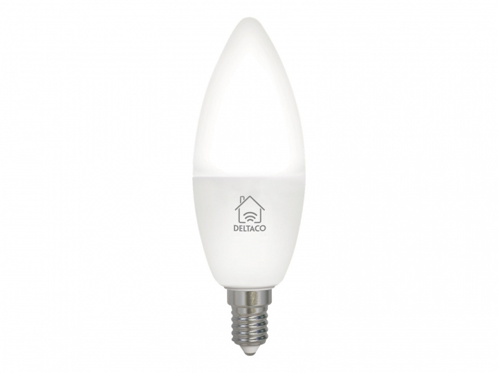 Deltaco SMART HOME LED-lampa, E14, WiFI, 4.9W, 2700K-6500K, dimbar, vit in de groep HOME ELECTRONICS / Verlichting / LED-lampen bij TP E-commerce Nordic AB (38-97789)