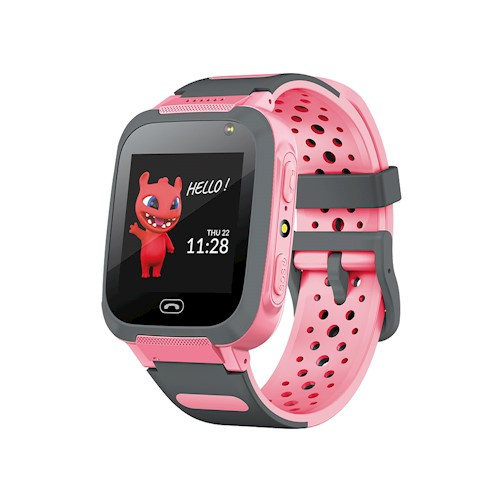 Maxlife Smartwatch med silikonarmband för barn, Rosa - 2G in de groep SPORT, VRIJE TIJD & HOBBY / Smartwatch & Activiteitsmeters / Smartwatch voor kinderen bij TP E-commerce Nordic AB (38-98142)