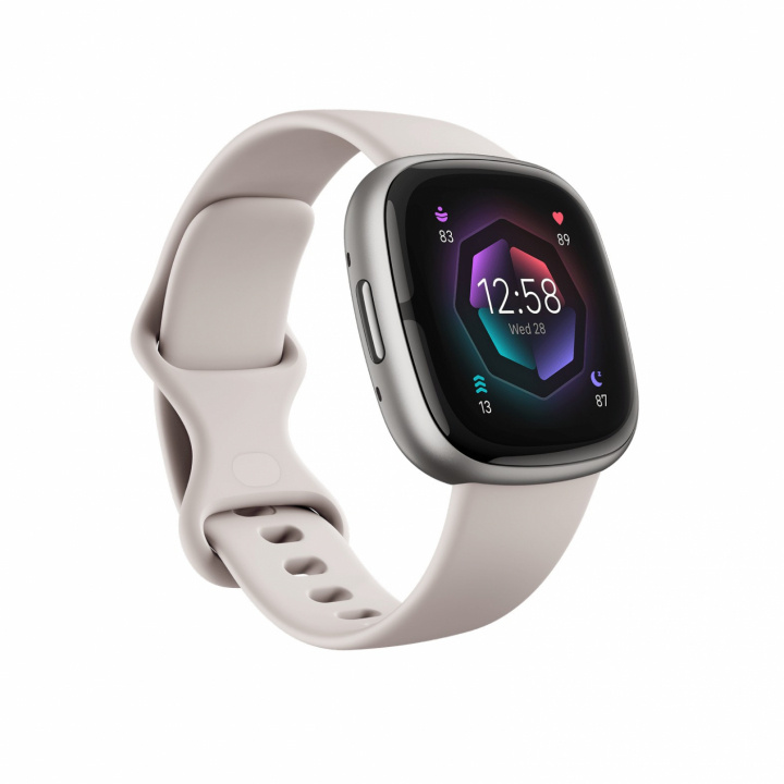 Fitbit Sense 2, Vit/Platinum in de groep SPORT, VRIJE TIJD & HOBBY / Smartwatch & Activiteitsmeters / Smartwatches bij TP E-commerce Nordic AB (38-98158)