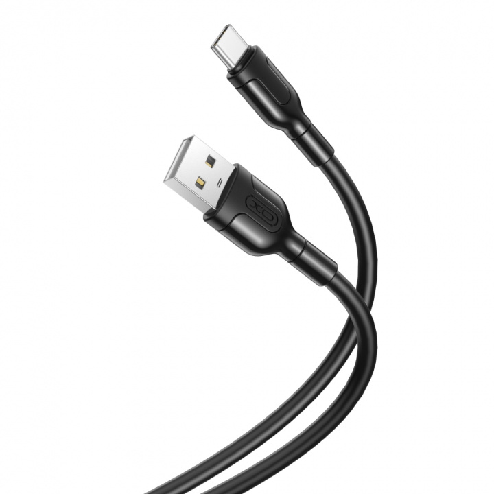 XO NB212 USB - USB-C kabel (2.1A) 1m, Zwart in de groep SMARTPHONE & TABLETS / Opladers & Kabels / Kabels / Kabels Type C bij TP E-commerce Nordic AB (38-98175)