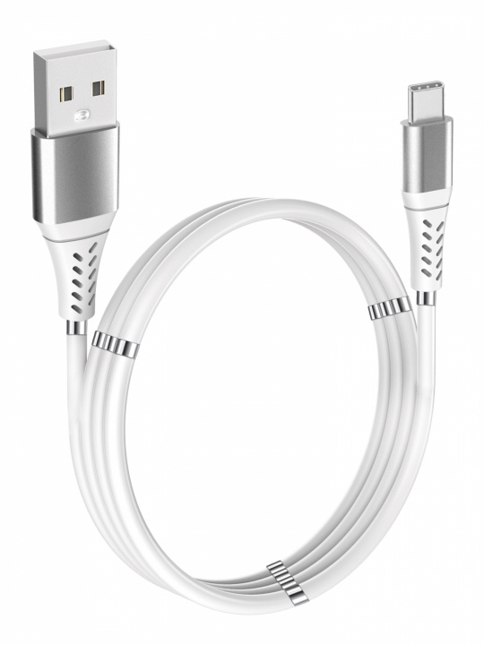 GadgetMonster Magnetic USB-C Charge Cable, slipp kabeltrassel, 2,4A, 1 m in de groep SMARTPHONE & TABLETS / Opladers & Kabels / Kabels / Kabels Type C bij TP E-commerce Nordic AB (38-98427)