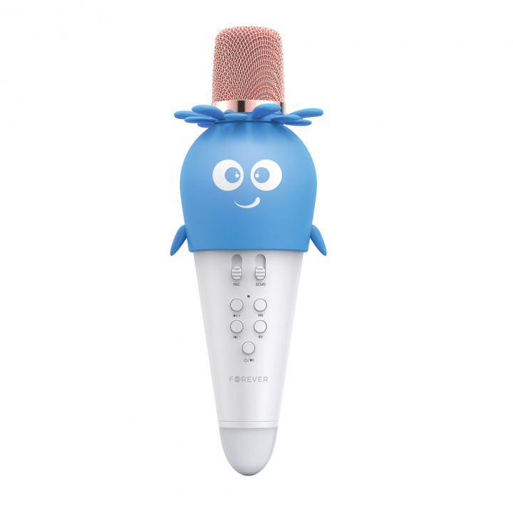 Forever AMS-200 Bluetooth karaokemicrofoon met luidspreker, blauw in de groep HOME ELECTRONICS / Audio & Beeld / Handmicrofoons bij TP E-commerce Nordic AB (38-98554)