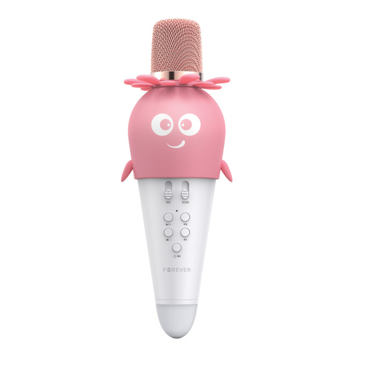 Forever AMS-200 Bluetooth karaokemicrofoon met luidspreker, roze in de groep HOME ELECTRONICS / Audio & Beeld / Handmicrofoons bij TP E-commerce Nordic AB (38-98555)