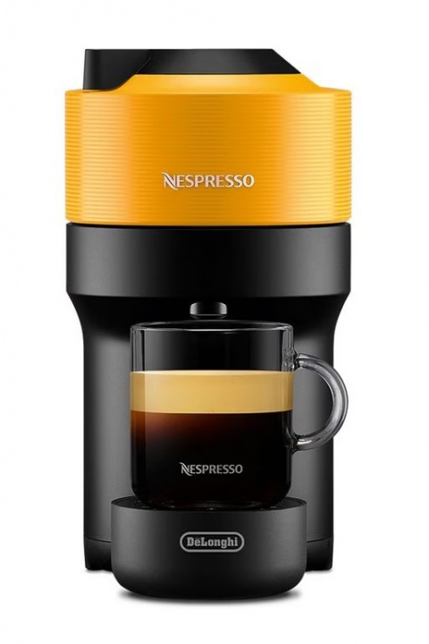 Nespresso Vertuo Pop Kaffemaskin av DeLonghi, Gul in de groep HUISHOUDEN & TUIN / Huishoudelijke apparaten / Koffiezetapparaten en accessoires / Espressomachines bij TP E-commerce Nordic AB (38-98560)