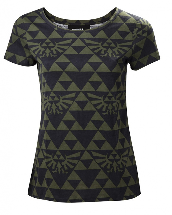 Zelda - Green Black Hyrule Womens T-shirt, M in de groep SPORT, VRIJE TIJD & HOBBY / Accessoires / T-shirts bij TP E-commerce Nordic AB (38-98627)