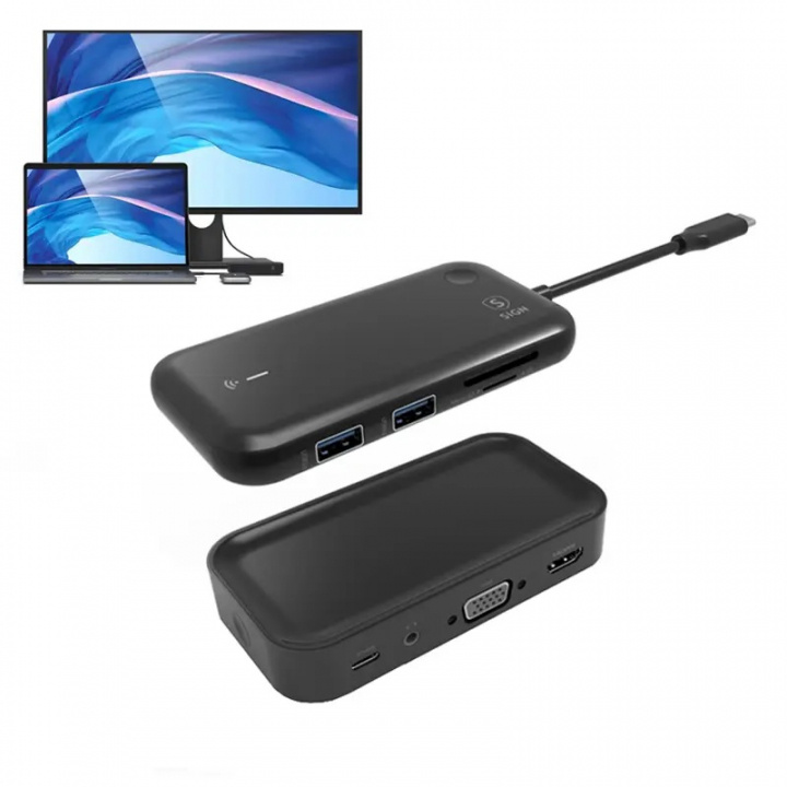Sign Draadloze USB-C Hub Zender + Ontvanger in de groep COMPUTERS & RANDAPPARATUUR / Computeraccessoires / USB-hubs bij TP E-commerce Nordic AB (38-98729)