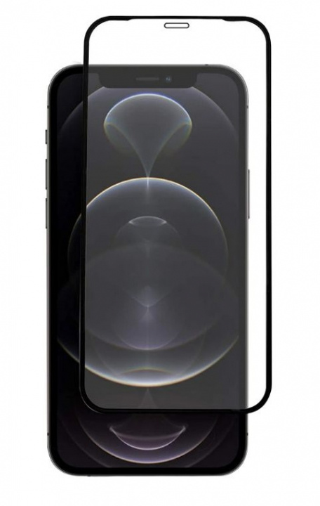 Skärmskydd i härdat glas till iPhone 12 Pro Max, Svart kant in de groep SMARTPHONE & TABLETS / Mobielbescherming / Apple / IPL en laser / Screen Protectors bij TP E-commerce Nordic AB (38-98781)