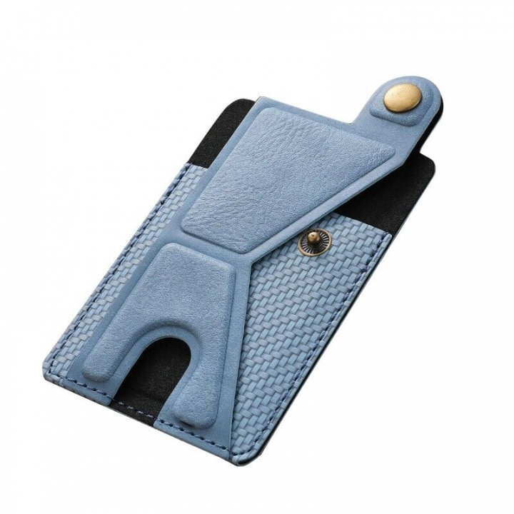 PU leren kaarthouder met standaard, Blauw in de groep SMARTPHONE & TABLETS / Overige accessoires / Overige bij TP E-commerce Nordic AB (38-98911)