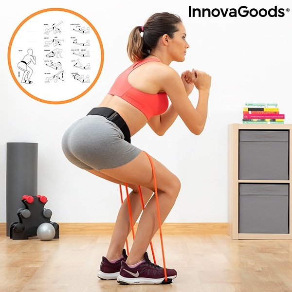 Bootrainer - Bälte med motståndsband för Glutes + Träningsguide in de groep SPORT, VRIJE TIJD & HOBBY / Oefen materiaal / Training-accessoires bij TP E-commerce Nordic AB (38-99076)